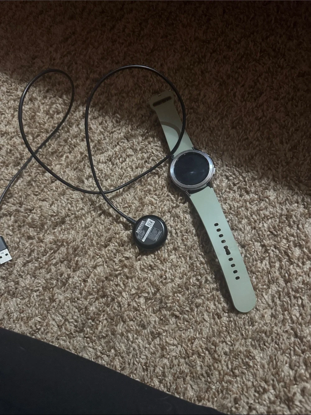 Samsung Round Smartwatch with Sage Green Band